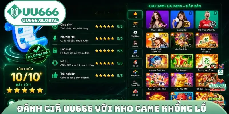 Đánh giá uu666 với kho game khổng lồ
